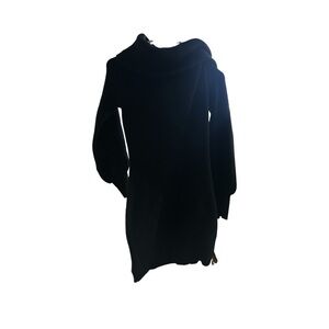 Off The Shoulder Long Sleeve Ribbed Sweater Dress